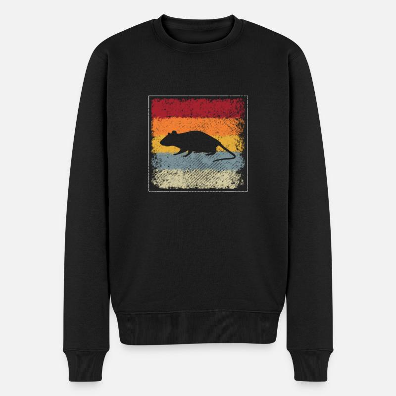 Maus Retro - Männer Premium Bio Pullover - Schwarz