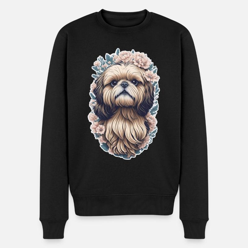 Shih Tzu Chien - Pull Premium bio Homme - noir