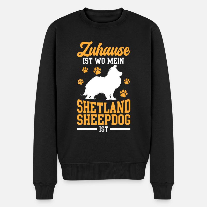 Shetland Sheepdog ist mein Zuhause Sheltie - Männer Premium Bio Pullover - Schwarz