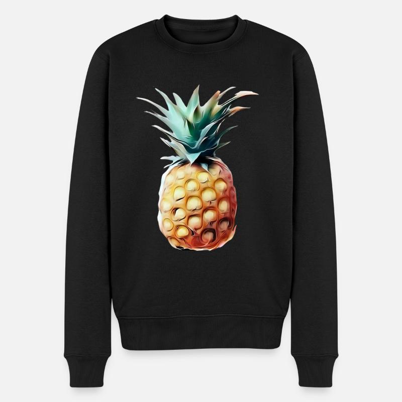 Encaustic pineapple - Men's Premium Organic Jumper - black