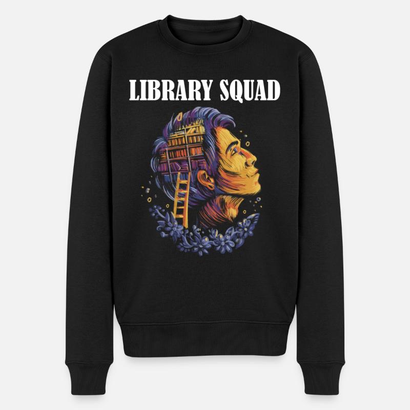 Library Squad - Männer Premium Bio Pullover - Schwarz