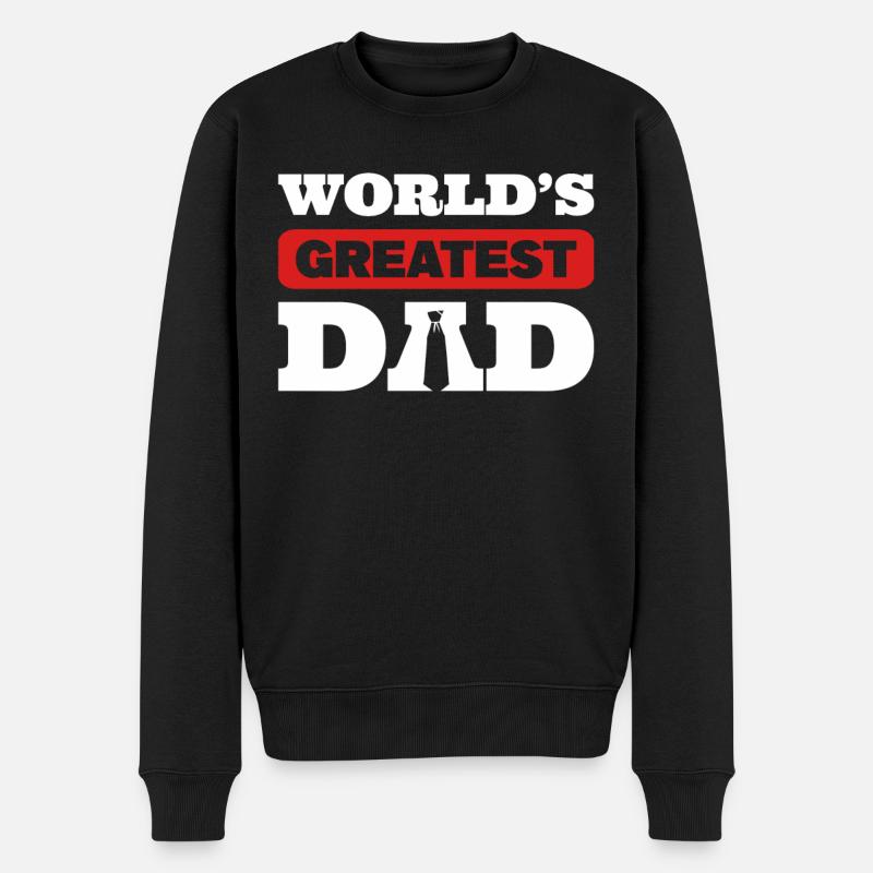 Word's Greatest Dad - Männer Premium Bio Pullover - Schwarz
