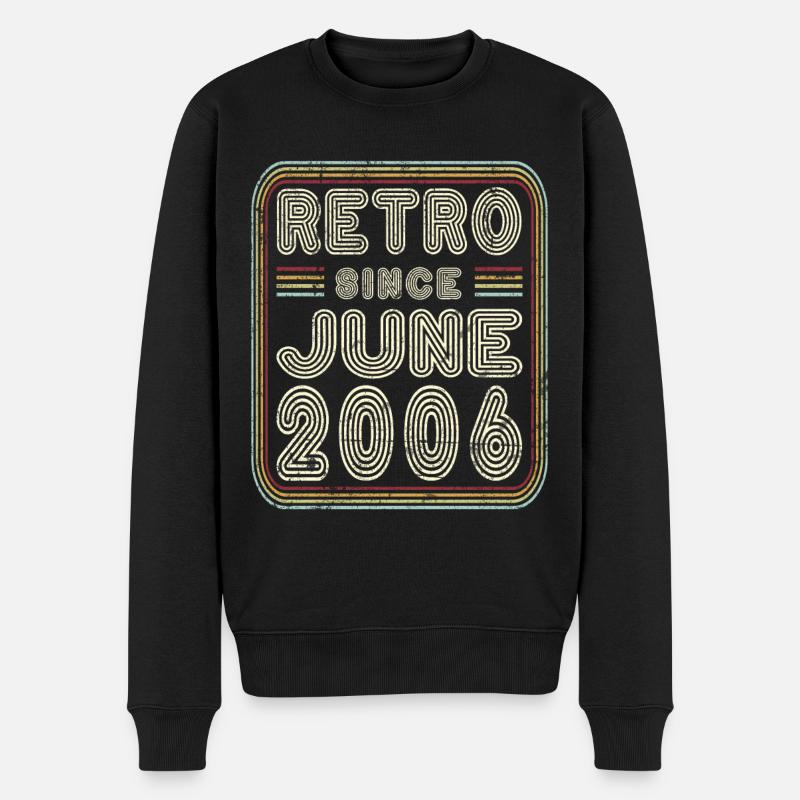 Anniversaire Juin 2006 Cadeau rétro - Pull Premium bio Homme - noir