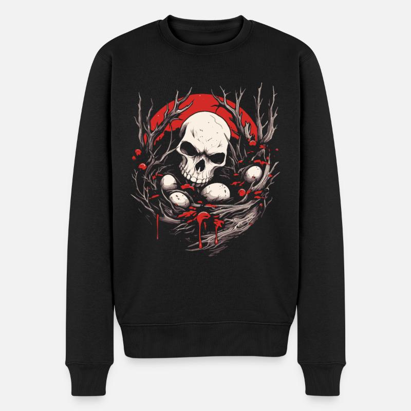 Bad Apple Totenkopf - Skull And Eggs In A Nest - Männer Premium Bio Pullover - Schwarz