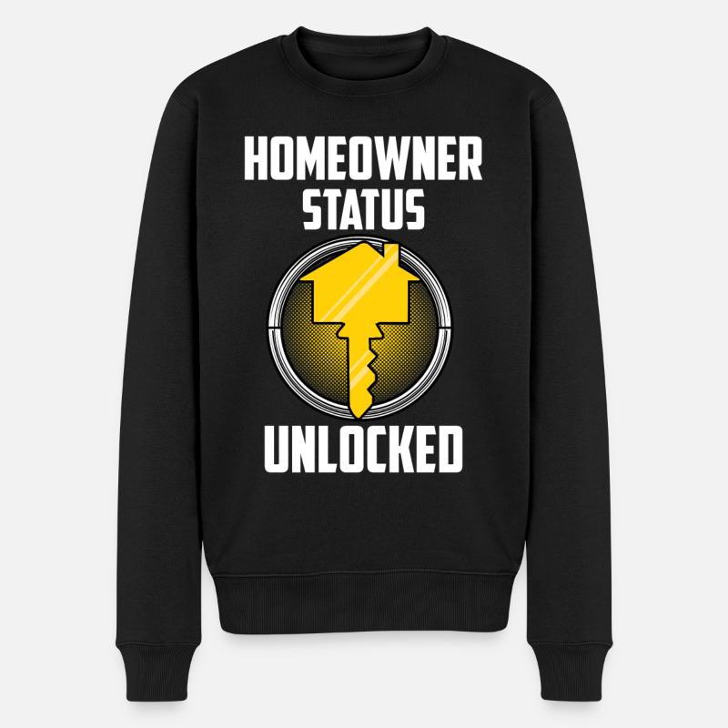 Homeowner Status Unlocked - Männer Premium Bio Pullover - Schwarz