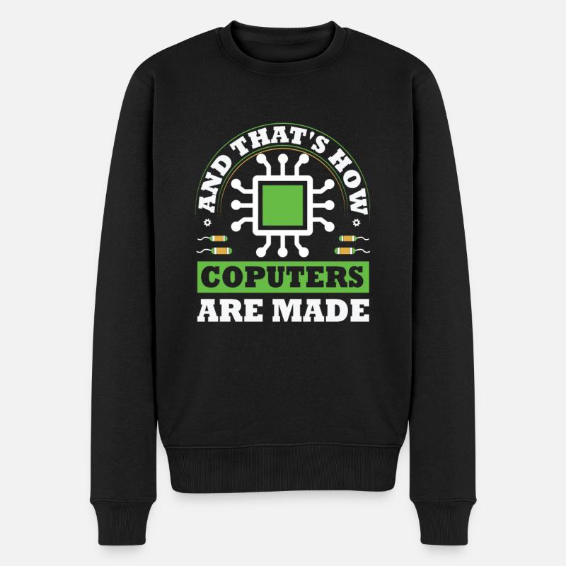 Programmierer, Informatik, Coder Software - Männer Premium Bio Pullover - Schwarz
