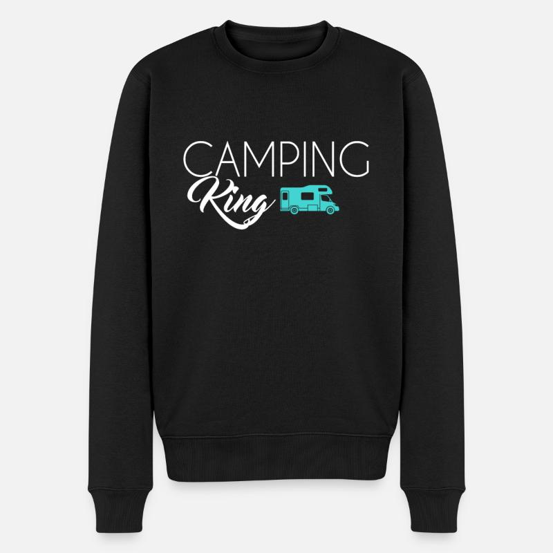 Camping King - Pull Premium bio Homme - noir