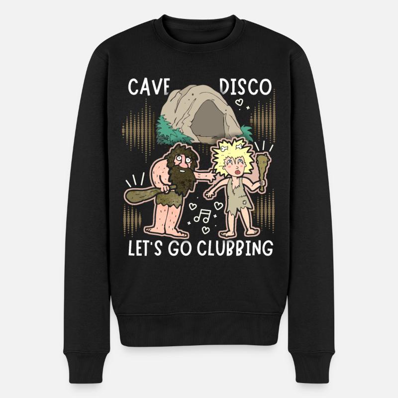 Neanderthal joke, Disco, Sjovt ordsprog, ordspil - Økologisk premium-sweatshirt til mænd - sort