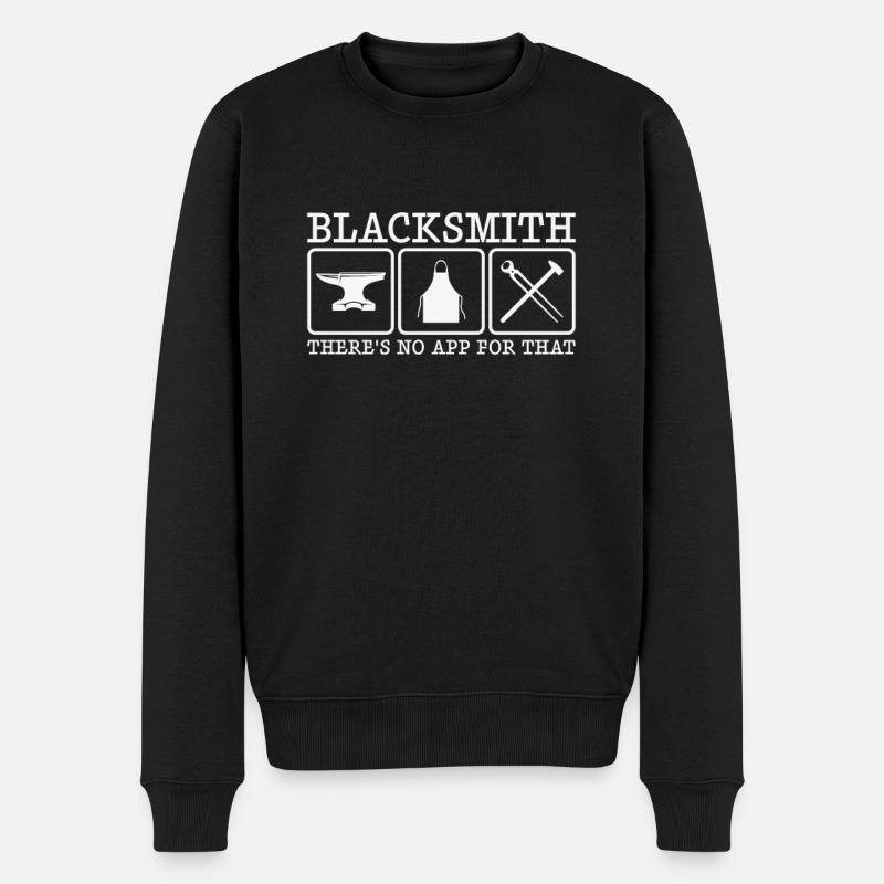 Schmied Metallstampfer Stahlarbeiter Schmiede - Männer Premium Bio Pullover - Schwarz