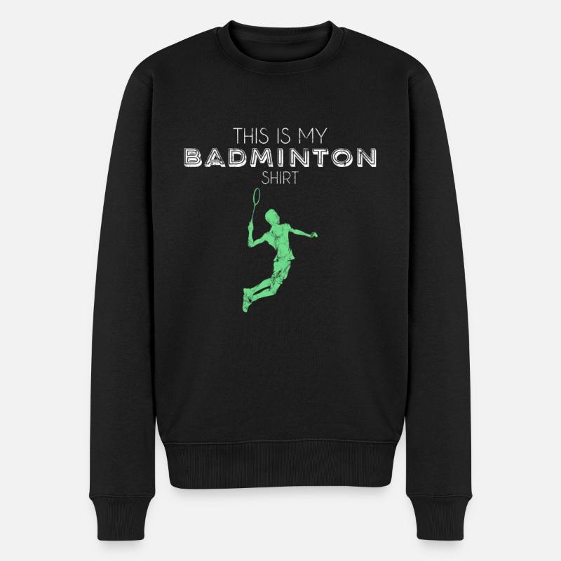Badminton Shirt - Männer Premium Bio Pullover - Schwarz