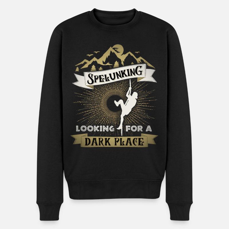 Spelunking, spéléologue, spéléologie, disant - Pull Premium bio Homme - noir