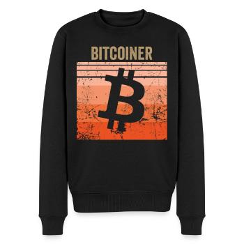 Bitcoiner - Männer Premium Bio Pullover - Schwarz - Vorne - Nico (187cm)