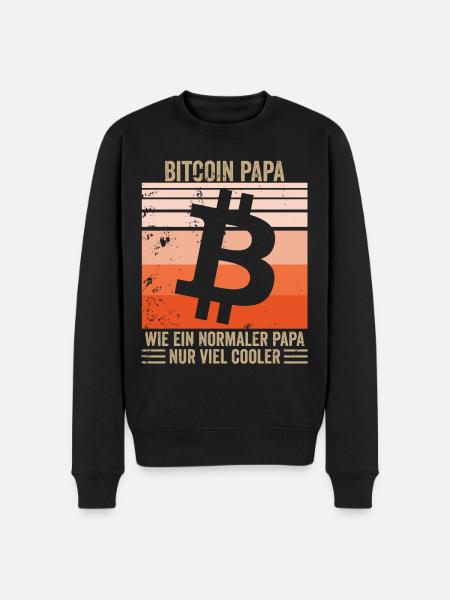 Bitcoin Papa - Männer Premium Bio Pullover - Schwarz