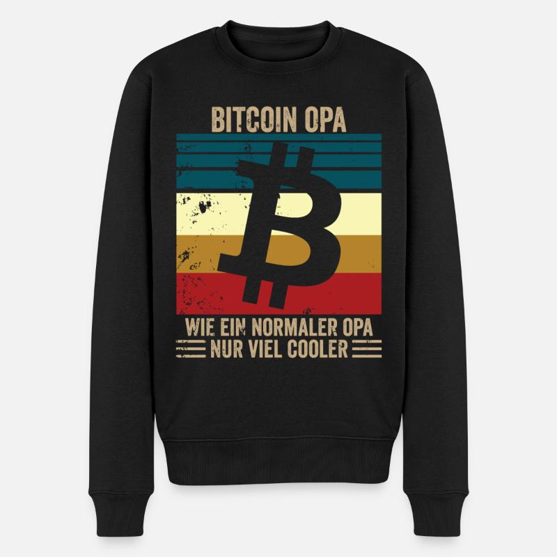 Bitcoin Opa - Männer Premium Bio Pullover - Schwarz