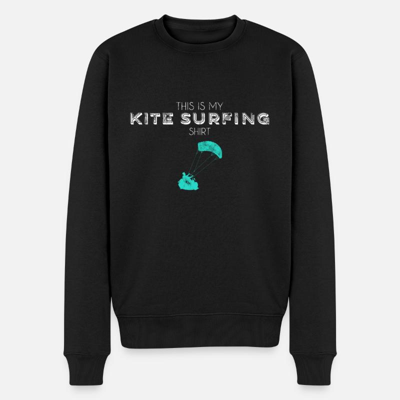 Kite Surfing Shirt - Männer Premium Bio Pullover - Schwarz
