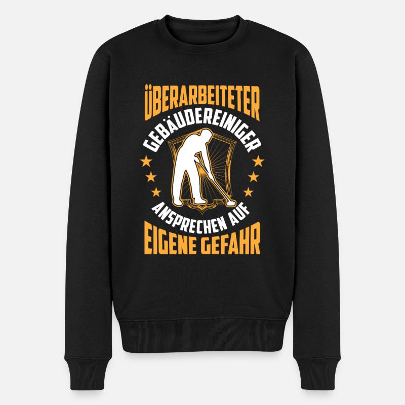 Überarbeiteter Gebäudereiniger Fensterputzer - Männer Premium Bio Pullover - Schwarz