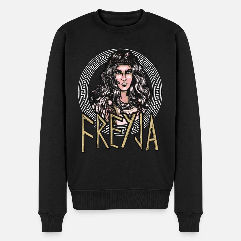 Nordisk mytologi Freja Valkyrie Gudinde Valknut - Økologisk premium-sweatshirt til mænd - sort