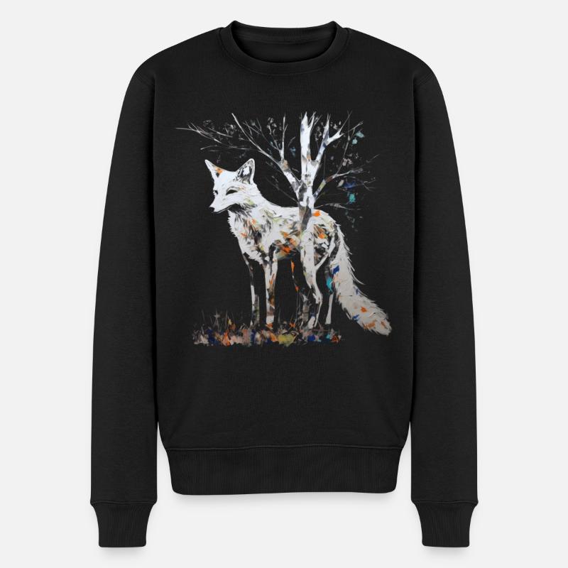 Fuchs Tierliebhaber Geschenk Wildtier Tier Motiv - Männer Premium Bio Pullover - Schwarz