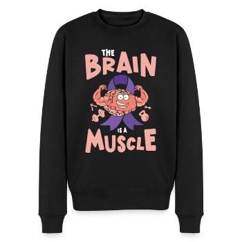 Sensibilisation à la maladie d’Alzheimer Santé mentale du cerveau - Pull Premium bio Homme - noir - Devant - Nico (187cm)