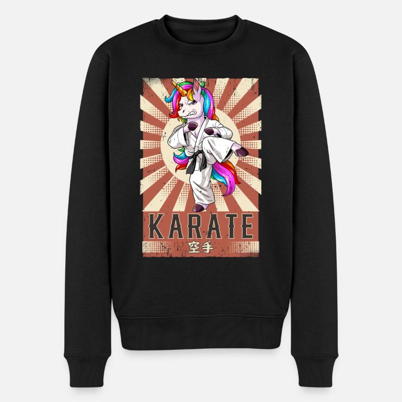 Karate - Männer Premium Bio Pullover - Schwarz