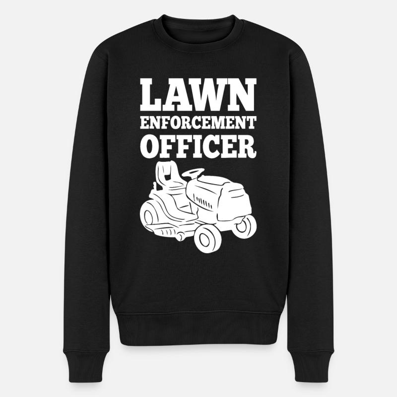 Rasenstrafverfolgungsbeamter mäht Grasmäher Garten - Männer Premium Bio Pullover - Schwarz