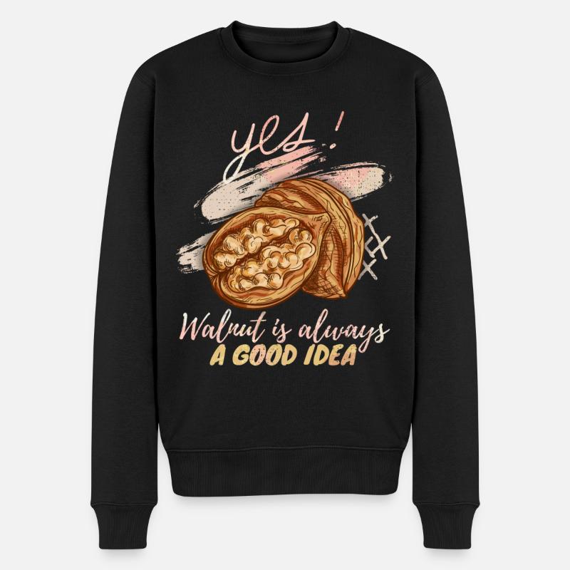 Walnuts, walnuts, nut, funny saying - Men's Premium Organic Jumper - black