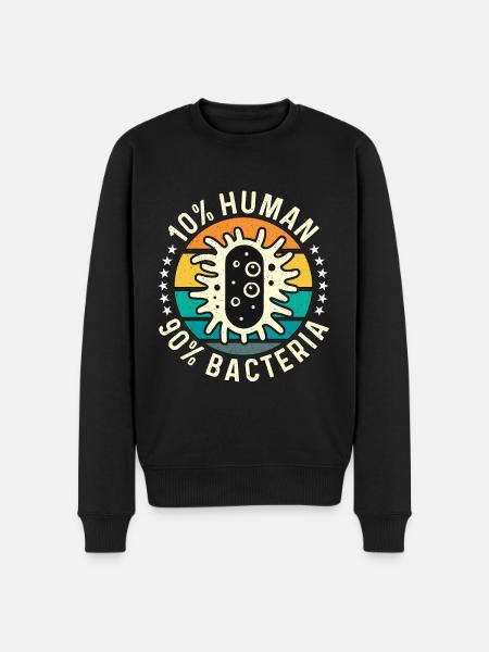 Microbiólogo 10% Humano 90% Microbiología de bacterias - Sudadera ecológica prémium para hombre - negro