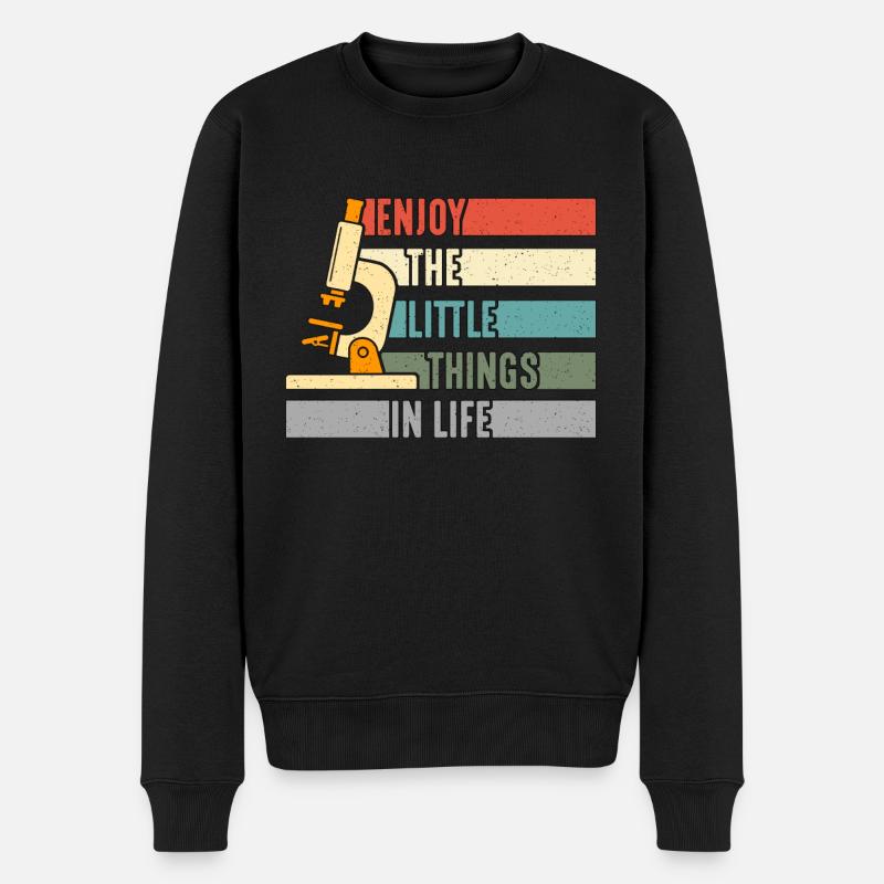 Microbiologist Enjoy Little Things Retro Scientist - Männer Premium Bio Pullover - Schwarz