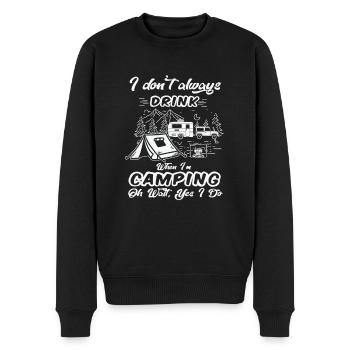 Camping Art Lagerfeuer Camping Wohnwagen Camper - Männer Premium Bio Pullover - Schwarz - Vorne - Nico (187cm)