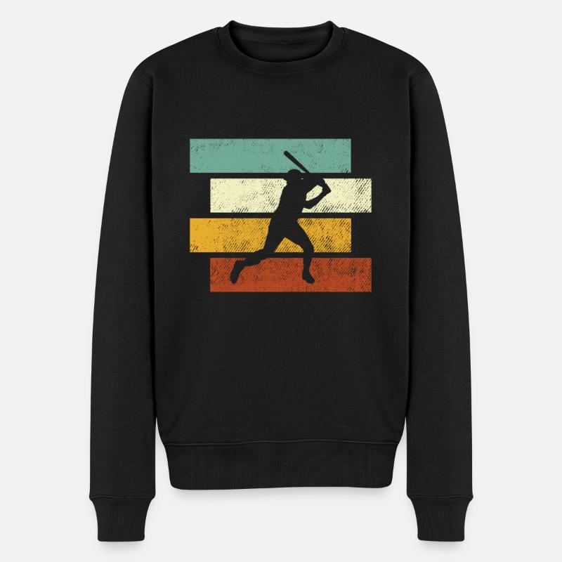 Baseball Retro - Männer Premium Bio Pullover - Schwarz