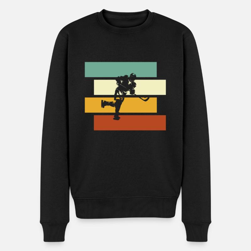 Hockey sur glace Rétro - Pull Premium bio Homme - noir