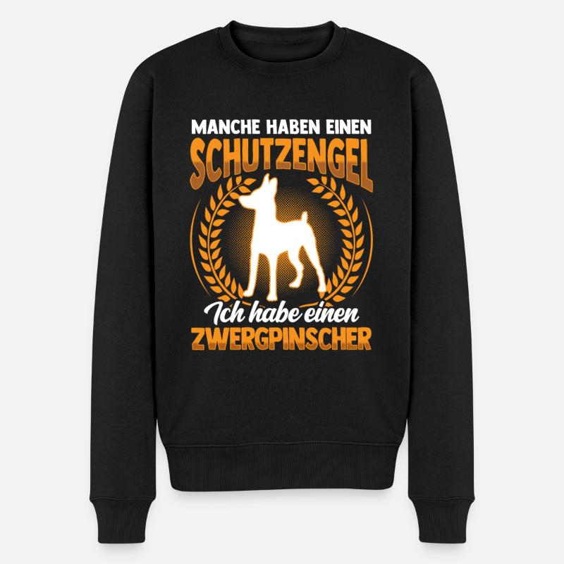 Zwergpinscher ist mein Schutzengel Pinscher - Männer Premium Bio Pullover - Schwarz