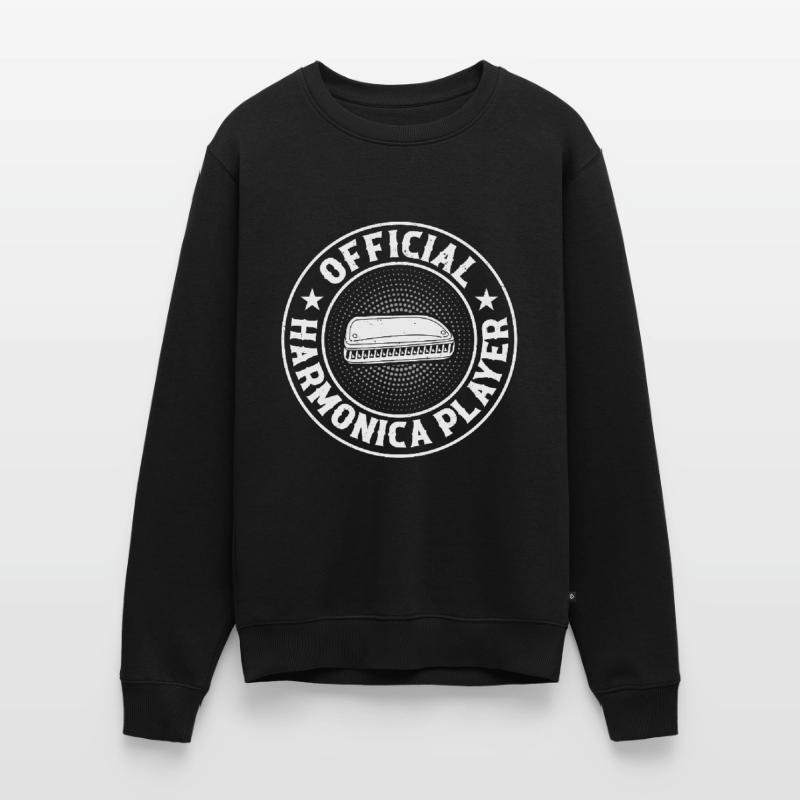 Official Harmonica Player Harmonica Lover Harmonic Männer Premium Bio Pullover