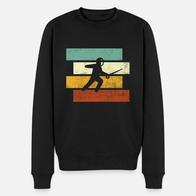 Escrime Rétro - Pull Premium bio Homme - noir