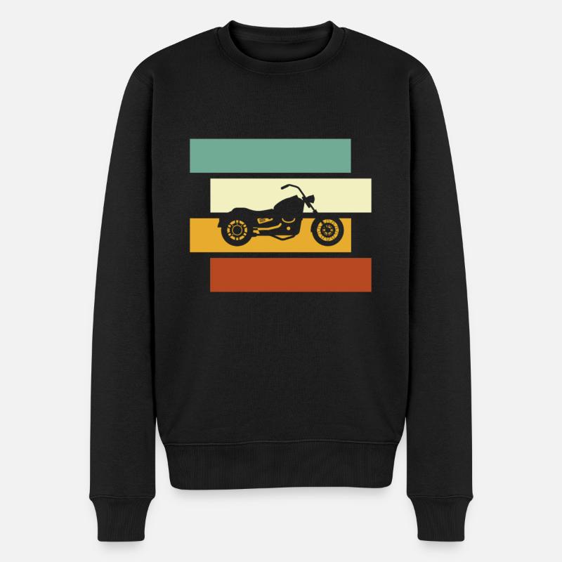 Motorrad Retro - Männer Premium Bio Pullover - Schwarz