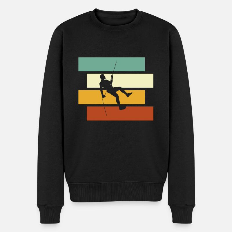 Klettern Retro - Männer Premium Bio Pullover - Schwarz