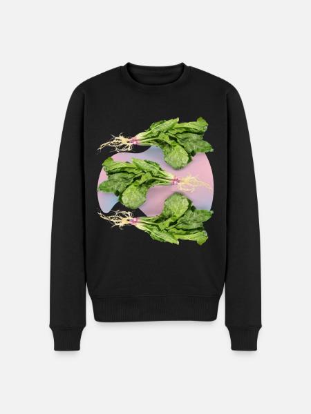 Spinat, frischer Spinat-Spinach Blattspinat - Männer Premium Bio Pullover - Schwarz