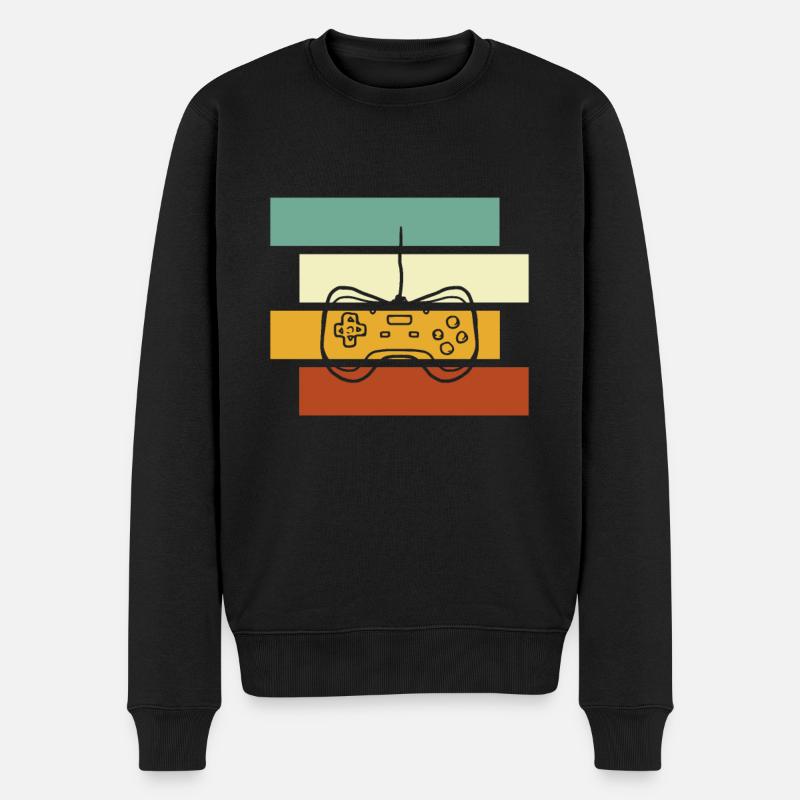 Gaming Retro - Männer Premium Bio Pullover - Schwarz
