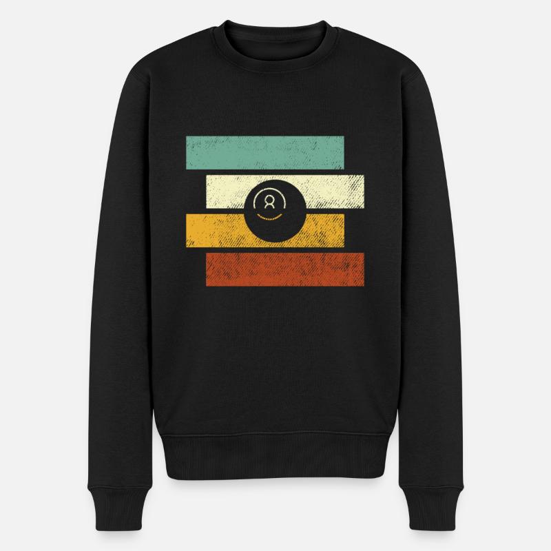Billiard Retro - Männer Premium Bio Pullover - Schwarz