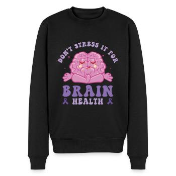 Sensibilisation à la maladie d’Alzheimer Santé mentale du cerveau - Pull Premium bio Homme - noir - Devant - Nico (187cm)
