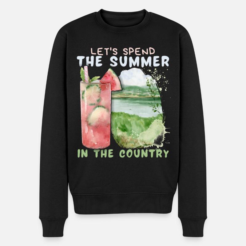 Sommer Urlaub auf dem Land romantisch Countryside - Männer Premium Bio Pullover - Schwarz