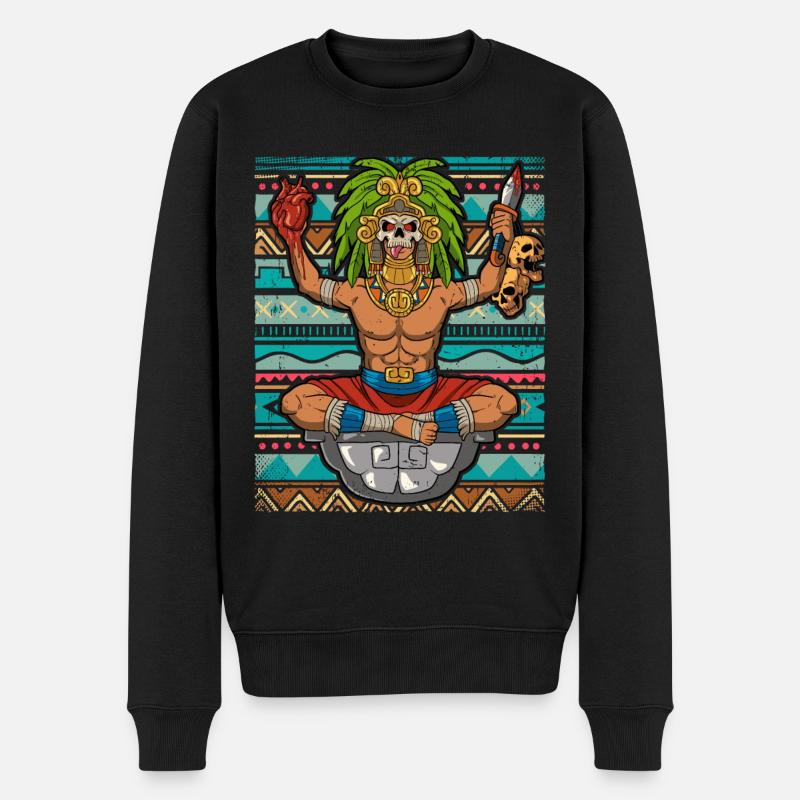 Guerrier aztèque mexicain Aztèques - Pull Premium bio Homme - noir