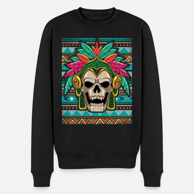 Guerrier aztèque mexicain Aztèques - Pull Premium bio Homme - noir