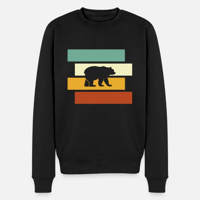 Ours Rétro - Pull Premium bio Homme - noir