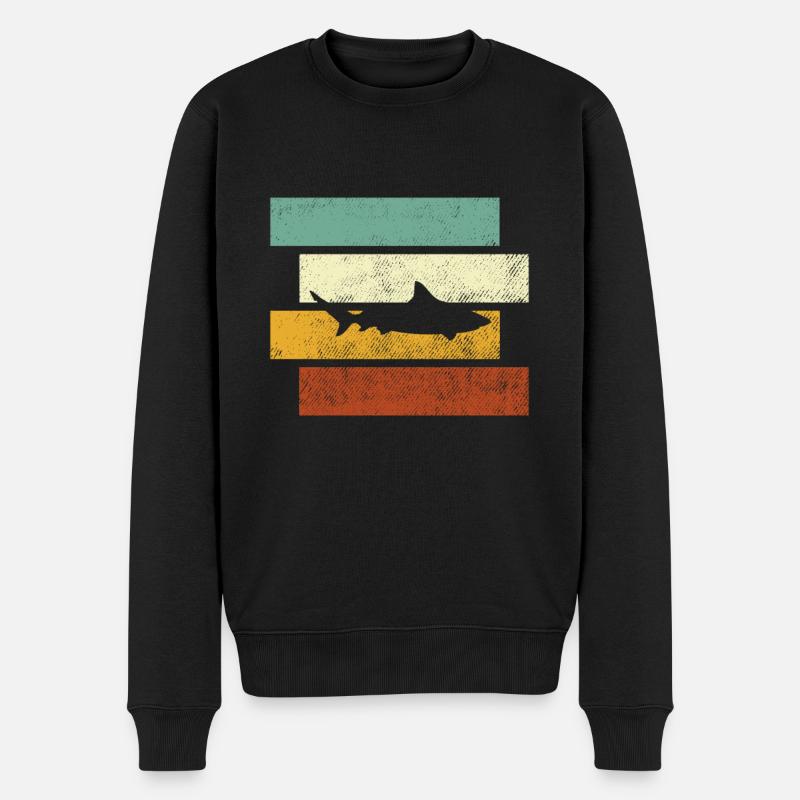 Requin Rétro - Pull Premium bio Homme - noir