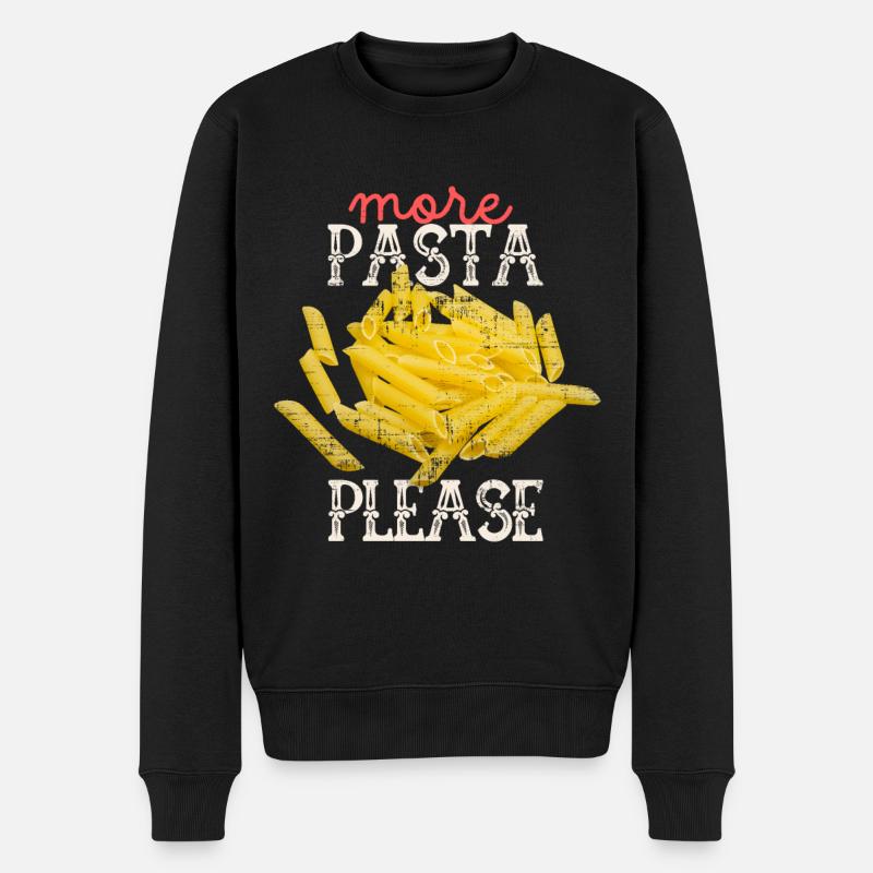 Pasta, Macaroni-Spaghetti lustiger Spruch - Männer Premium Bio Pullover - Schwarz