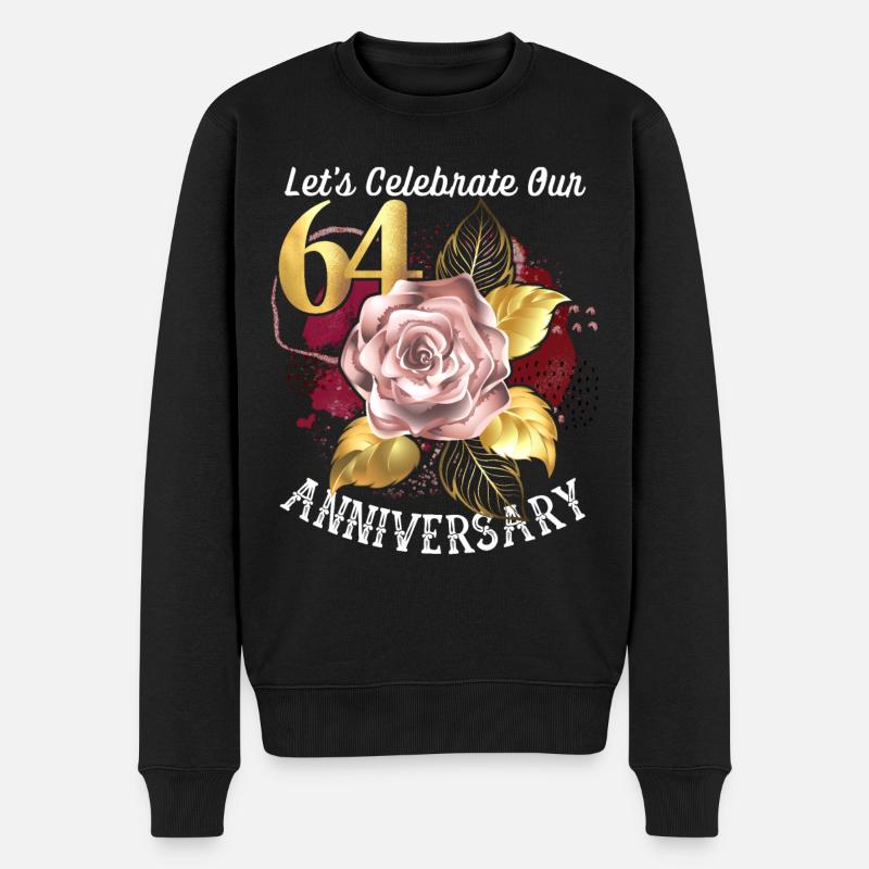 64e anniversaire, célébration d’anniversaire, anniversaire de mariage - Pull Premium bio Homme - noir