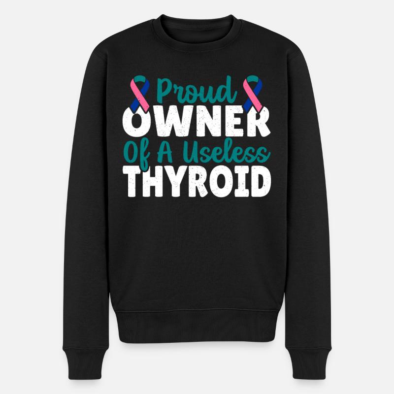 Thyroïdectomie : fière propriétaire d’un - Pull Premium bio Homme - noir