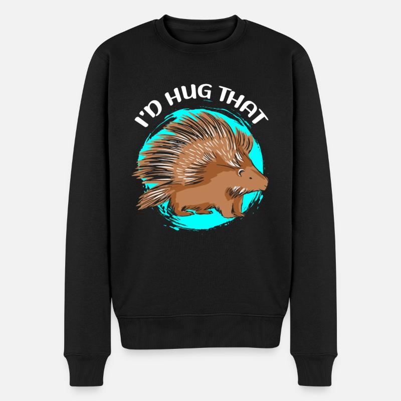 Stachelschwein | Stachelschweine Geschenk - Männer Premium Bio Pullover - Schwarz