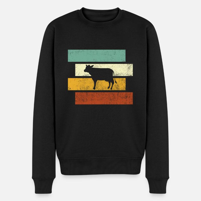 Vache Rétro - Pull Premium bio Homme - noir